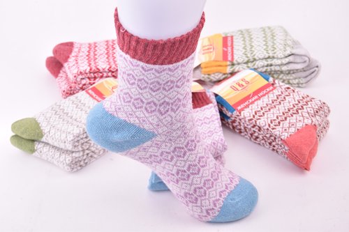 Шкарпетки жіночі з візерунком ШЕРСТЬ (Арт. PTSY019) | 10 пар
