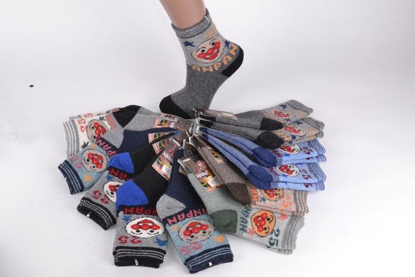 Дитячі вовняні шкарпетки на хлопчика р.19-26 (C720-2/M) | 12 пар