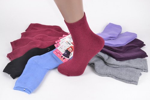 Дитячі однотонні термошкарпетки на дівчинку (Aрт. AC43/L) | 12 пар