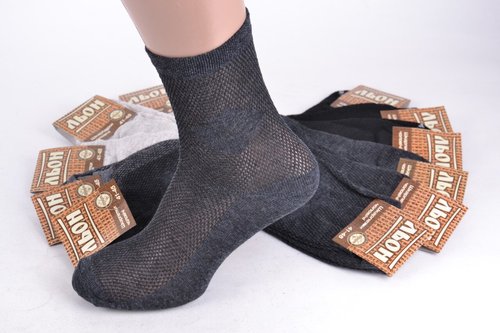 Чоловічі шкарпетки Льон сітка (PT028/39-42) | 12 пар