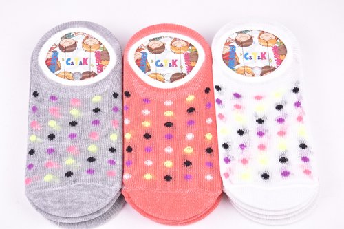Шкарпетки-сліди дитячі на дівчинку ХЛОПОК (Арт. SU162-7/9) | 12 пар
