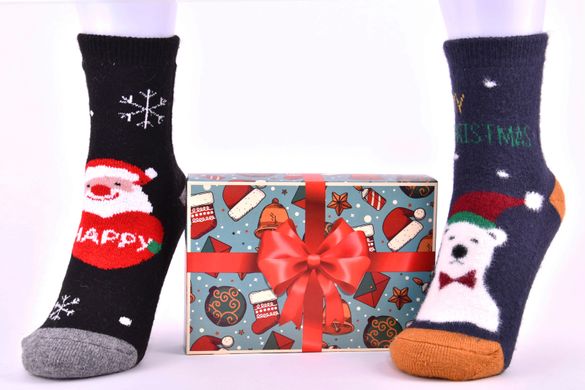 Носки женские "Merry Christmas" в подарочной упаковке АНГОРА (Арт. Y108/3) | 1 компл.