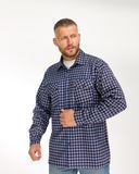 Чоловіча тепла сорочка на хутрі в бежеву клітинку 2XL, С 20-7  2000115571981 виробник одягу Опт коло