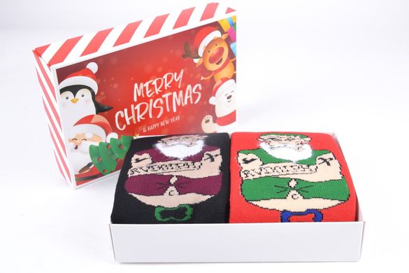 Носки мужские "Merry Christmas" в подарочной упаковке МАХРА (Арт. Y104) | 1 компл.