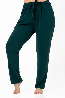 32 Класические летние брюки темно зелёного цвета 3XL