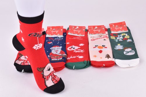 Шкарпетки дитячі "Merry Christmas" бавовна (Арт. FEC601-4/3-5) | 10 пар