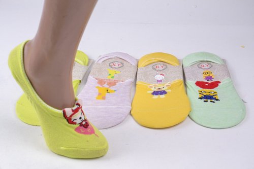 Жіночі шкарпетки-следки ХЛОПОК з малюнком (SL801-12/1) | 12 пар