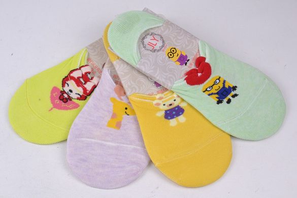 Жіночі шкарпетки-следки ХЛОПОК з малюнком (SL801-12/1) | 12 пар