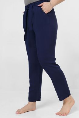 9 Летние женские брюки штапель тёмно синие L