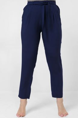 9 Летние женские брюки штапель тёмно синие XL