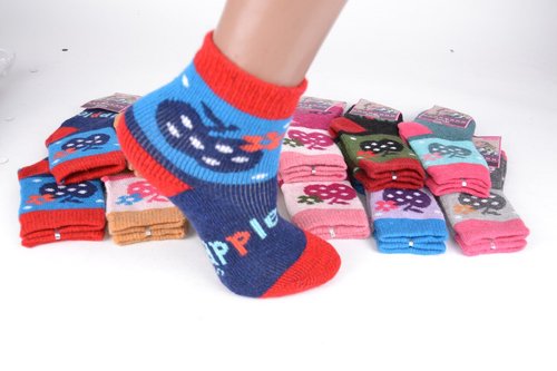 Дитячі вовняні шкарпетки на дівчинку р.19-26 (C721/M) | 12 пар
