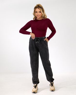 А 2117-3 Теплые женские брюки с манжетами темно серого цвета 4XL = 50 р