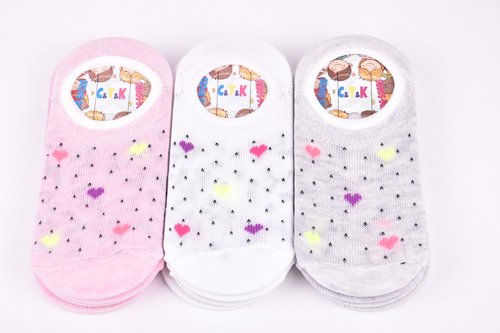 Шкарпетки-сліди дитячі на дівчинку ХЛОПОК (Арт. SU162-5/3) | 12 пар