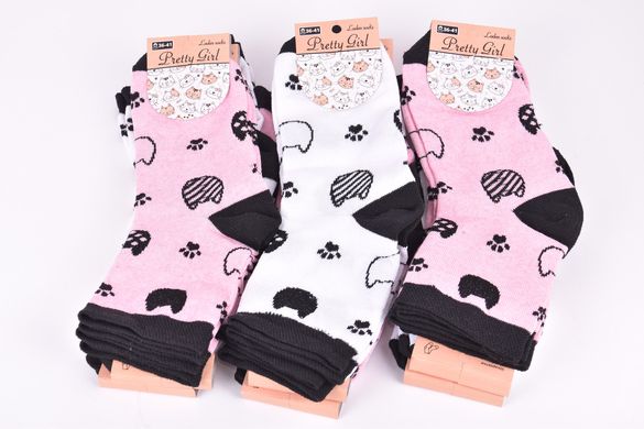 Шкарпетки жіночі з малюнком ХЛОПОК (Арт. ME32121) | 12 пар