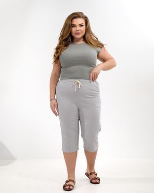 А 5212-1 Светло серые хлопковые женские бриджи 4XL/5XL=52-54р 2000115566345 производитель одежды Опт круг