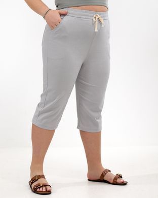 А 5212-1 Светло серые хлопковые женские бриджи 4XL/5XL=52-54р 2000115566345 производитель одежды Опт круг