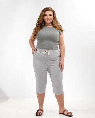 А 5212-1 Светло серые хлопковые женские бриджи 4XL/5XL=52-54р 2000115566345 производитель одежды Опт круг