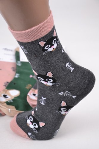 Шкарпетки жіночі з малюнком "Aura" COTTON (Арт. NZC6570) | 30 пар