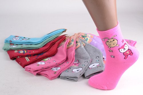 Дитячі Махрові шкарпетки на дівчинку (3701-2/20-25) | 12 пар