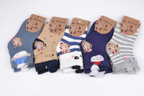 Дитячі шкарпетки "Фенна" ХЛОПОК (FEC026/3-5) | 10 пар