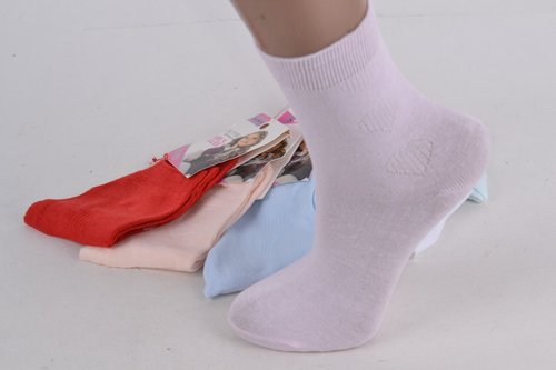 Дитячі шкарпетки однотонні на дівчинку (D63/30-34) | 12 пар