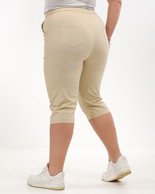 А 5212-1 Светло бежевые хлопковые женские бриджи 4XL/5XL=52-54р 2000115566321 производитель одежды Опт круг