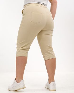 А 5212-1 Светло бежевые хлопковые женские бриджи 4XL/5XL=52-54р 2000115566321 производитель одежды Опт круг