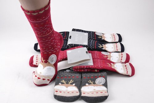 Жіночі шкарпетки з малюнком Махра "Cotton" (Арт. NPVX83/35-38) | 5 пар