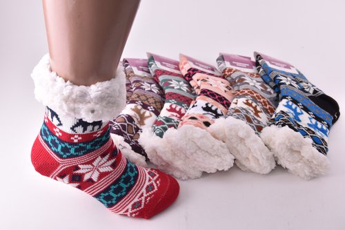 Шкарпетки жіночі на хутрі "Корона" ШЕРСТЬ (Арт. LKB200-33) | 6 пар