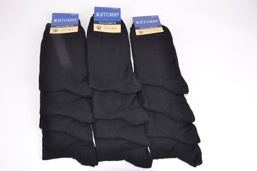 Шкарпетки чоловічі Чорні р.27-29 (Y004/B/27-29) | 12 пар