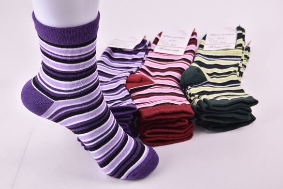 Шкарпетки жіночі в смужку "Житомир" ХЛОПОК (Арт. OAM289) | 12 пар