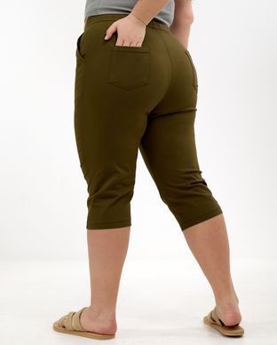 А 5212-1 Котонові жіночі бріджи кольору хакі 4XL/5XL=52-54р 2000115566369 виробник одягу Опт коло