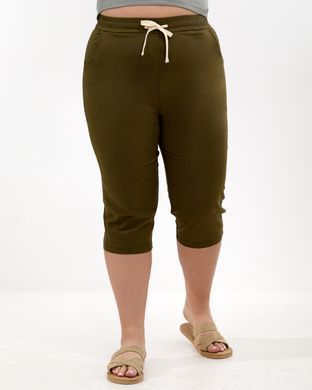 А 5212-1 Котонові жіночі бріджи кольору хакі 4XL/5XL=52-54р 2000115566369 виробник одягу Опт коло