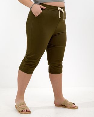 А 5212-1 Котонові жіночі бріджи кольору хакі 4XL/5XL=52-54р 2000115566369 виробник одягу Опт коло