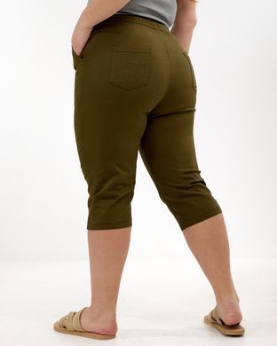 А 5212-1 Котонові жіночі бріджи кольору хакі 4XL/5XL=52-54р 2000115566369 виробник одягу Опт коло