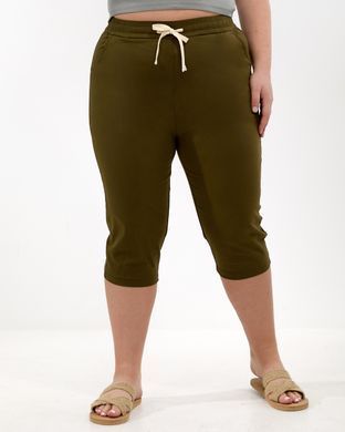А 5212-1 Котонові жіночі бріджи кольору хакі 4XL/5XL=52-54р 2000115566369 виробник одягу Опт коло