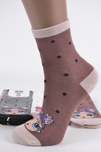 Дитячі шкарпетки на дівчинку "Фенна" ХЛОПОК (FEC053/5-7) | 10 пар