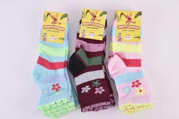 Шкарпетки дитячі на дівчинку "Житомир" бавовна (Арт. OAM386/14-16) | 12 пар