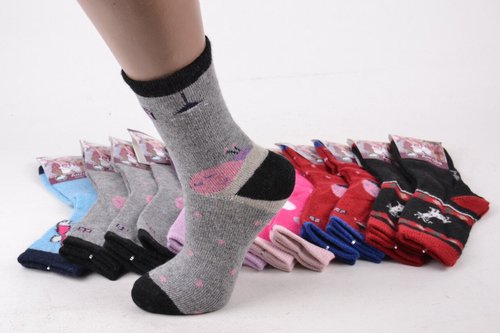 Дитячі шкарпетки на дівчинку Вовна АНГОРА (FE5025/20-25) 12 пар