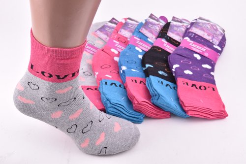 Шкарпетки жіночі з малюнком МАХРА бавовна (Арт. YD212) | 12 пар
