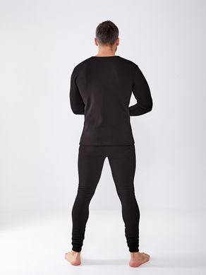Термокомплект белья на меху мужской чёрный XL