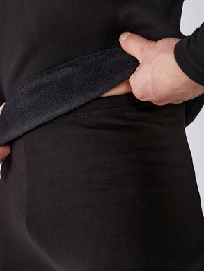 Термокомплект белья на меху мужской чёрный XL