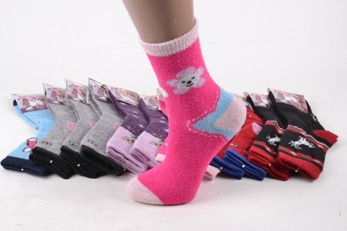 Дитячі шкарпетки на дівчинку Вовна АНГОРА (FE5025/25-30) 12 пар