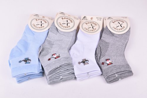 Шкарпетки дитячі на хлопчика "Алія" ХЛОПОК Сітка (Арт. ALC85-1/21-26) | 12 пар