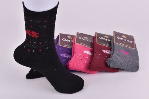 Шкарпетки жіночі "Фенна" Махра бавовна (Арт. FEB706-9) | 12 пар
