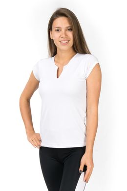 010 Біла спортивна футболка з V подібним вирізом M = 44 - 46 p