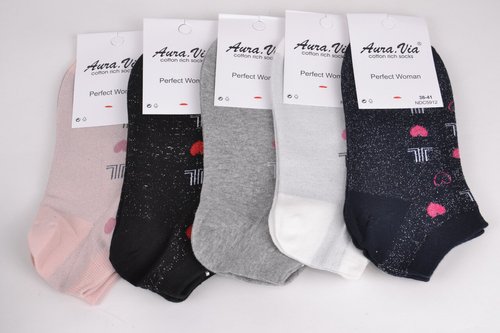 Жіночі шкарпетки занижені "AURA" Cotton (Арт. NDC5912) | 30 пар