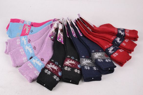 Дитячі шкарпетки на дівчинку Вовна АНГОРА (FE5032/20-25) 12 пар