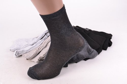 Чоловічі шкарпетки MILANO сітка р. 40-45 (PT1028/Mix) | 12 пар