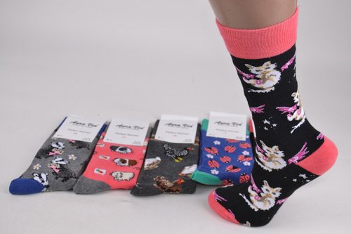 Жіночі шкарпетки з малюнком "Cotton" (Арт. NC5630) | 30 пар